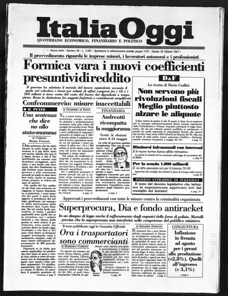 Italia oggi : quotidiano di economia finanza e politica